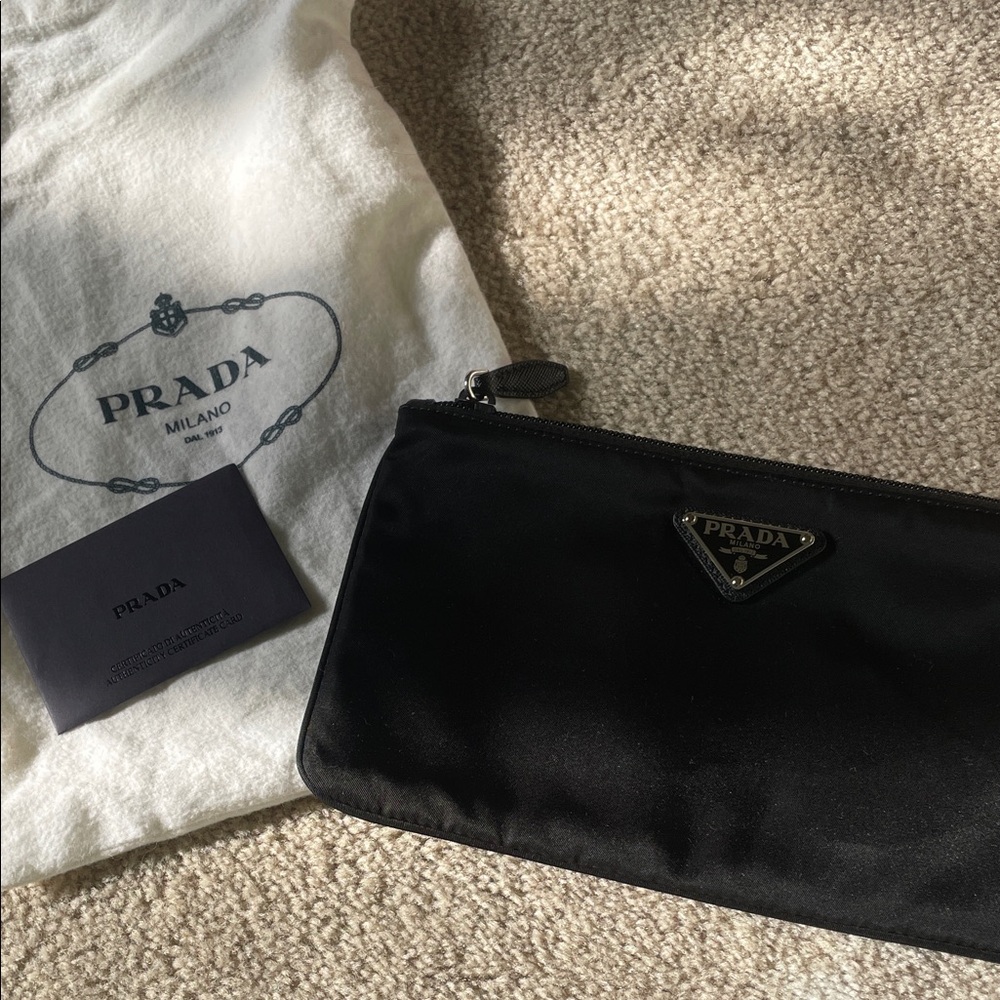 Prada Black Satin Clutch